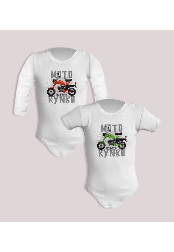 nikiniki - Motorynka — body (Rozmiar: 12M; Długość rękawa: krótki; Kolor nadruku: pomarańczowy; Rodzaj nadruku: Motorynka). Kolor: pomarańczowy. Materiał: bawełna. Wzór: nadruk