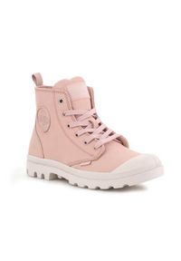 Buty do chodzenia damskie Palladium Pampa HI Zip SL. Wysokość cholewki: za kostkę. Zapięcie: sznurówki. Kolor: różowy. Materiał: materiał, syntetyk, guma. Szerokość cholewki: normalna. Sport: turystyka piesza