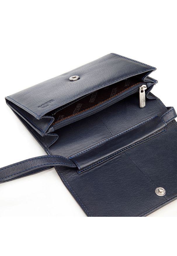 Wittchen - Damski portfelik crossbody ze skóry. Materiał: skórzane. Rozmiar: małe. Rodzaj torebki: przez ramię