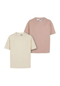 Urban Classics - Koszulka Dziewczęca Oversize Boyfriend (zestaw 2 Sztuk). Kolor: beżowy, wielokolorowy, różowy #1