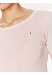 TOMMY HILFIGER - Tommy Hilfiger Bluzka WW0WW37861 Różowy Slim Fit. Kolor: różowy. Materiał: bawełna #4