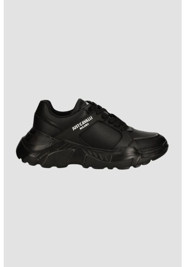 Just Cavalli - JUST CAVALLI Czarne sneakersy Fondo Casper, Rozmiar 45. Kolor: czarny
