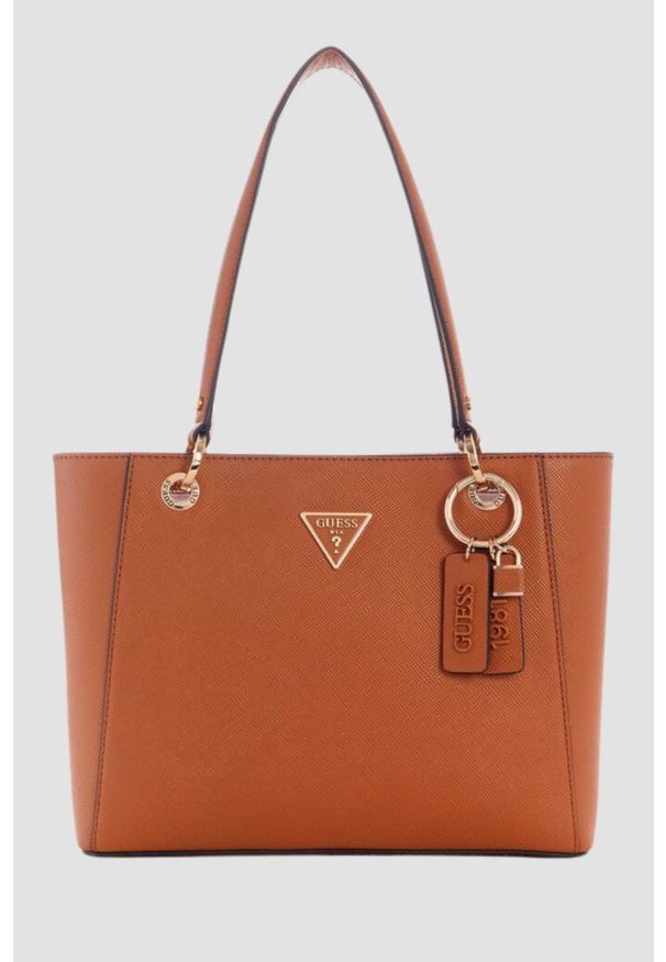 Guess - GUESS Brązowa torebka damska Noelle II. Kolor: brązowy. Materiał: skórzane. Styl: casual