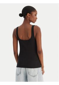 Calvin Klein Jeans Top Monologo Scoop Nk Rib LV047A804G Czarny Slim Fit. Kolor: czarny. Materiał: bawełna #5
