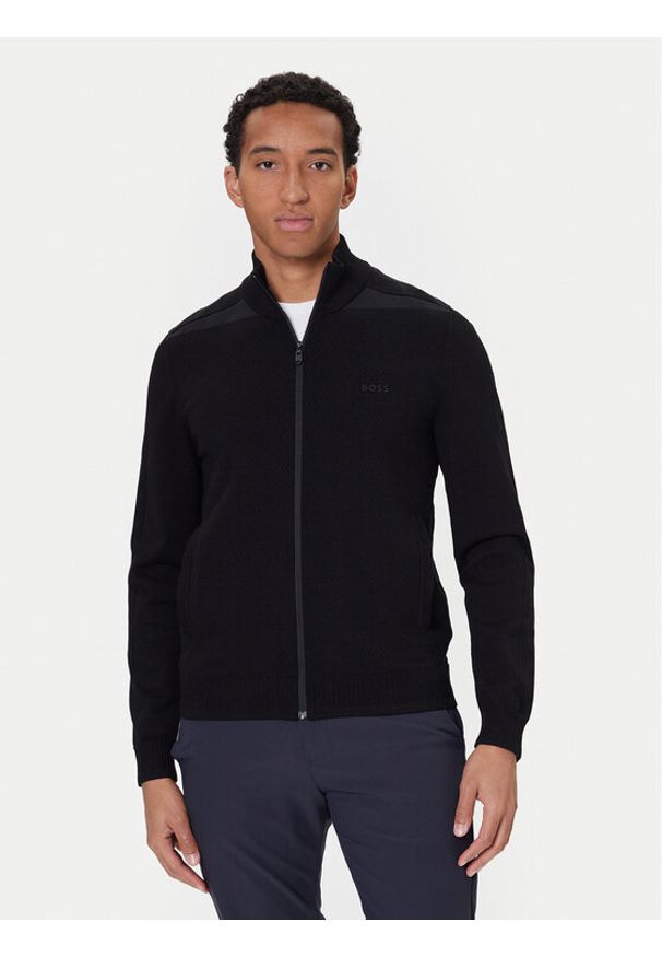 BOSS Kardigan League FZ 50547505 Czarny Regular Fit. Kolor: czarny. Materiał: wiskoza