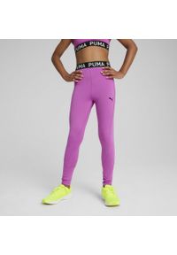 Puma - Młodzieżowe legginsy treningowe PUMA STRONG PUMA Pure Magenta Purple. Stan: podwyższony. Kolor: fioletowy. Długość: krótkie. Sezon: lato. Styl: młodzieżowy. Sport: fitness