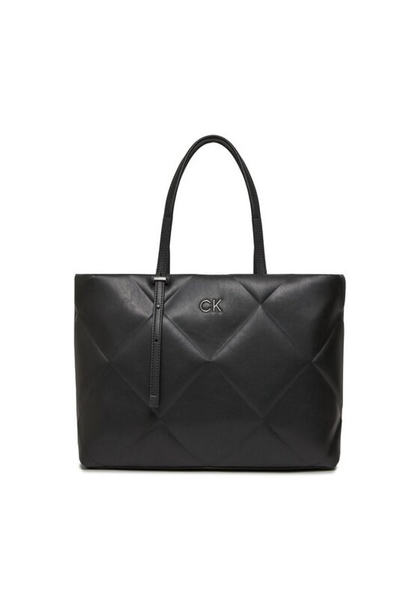 Calvin Klein Torebka Re-Lock Quilt Tote Lg K60K611339 Czarny. Kolor: czarny. Materiał: skórzane