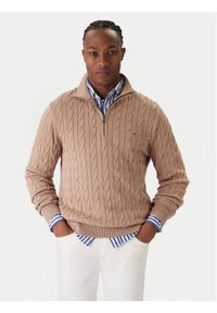 TOMMY HILFIGER - Tommy Hilfiger Sweter Classic MW0MW36532 Beżowy Regular Fit. Kolor: beżowy. Materiał: bawełna #1