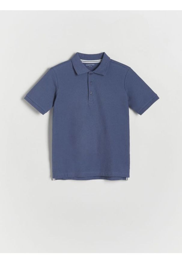 Reserved - T-shirt polo - granatowy. Typ kołnierza: polo. Kolor: niebieski. Materiał: bawełna, dzianina