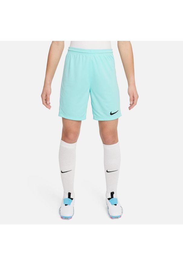 Spodnie piłkarskie chłopięce Nike JR Park Iii Knit. Kolor: zielony. Długość: krótkie. Sport: piłka nożna