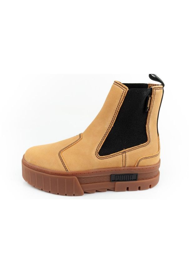 Buty botki damskie Puma Mayze Chelsea Suede. Zapięcie: bez zapięcia. Kolor: brązowy. Materiał: skóra, guma. Szerokość cholewki: normalna. Model: Puma Suede