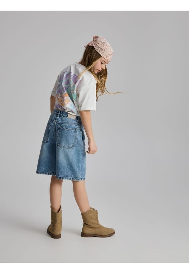 Reserved - Jeansowe szorty bermudy - niebieski. Kolor: niebieski. Materiał: jeans