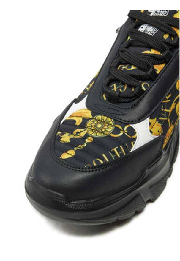 Versace Jeans Couture Sneakersy 77YA3SC7 ZS879 Czarny. Kolor: czarny. Materiał: materiał