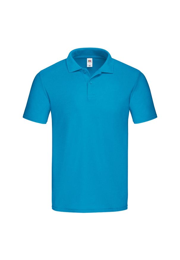 FRUIT OF THE LOOM - Oryginalna Koszulka Polo Dla Dorosłych Unisex. Typ kołnierza: polo. Kolor: niebieski