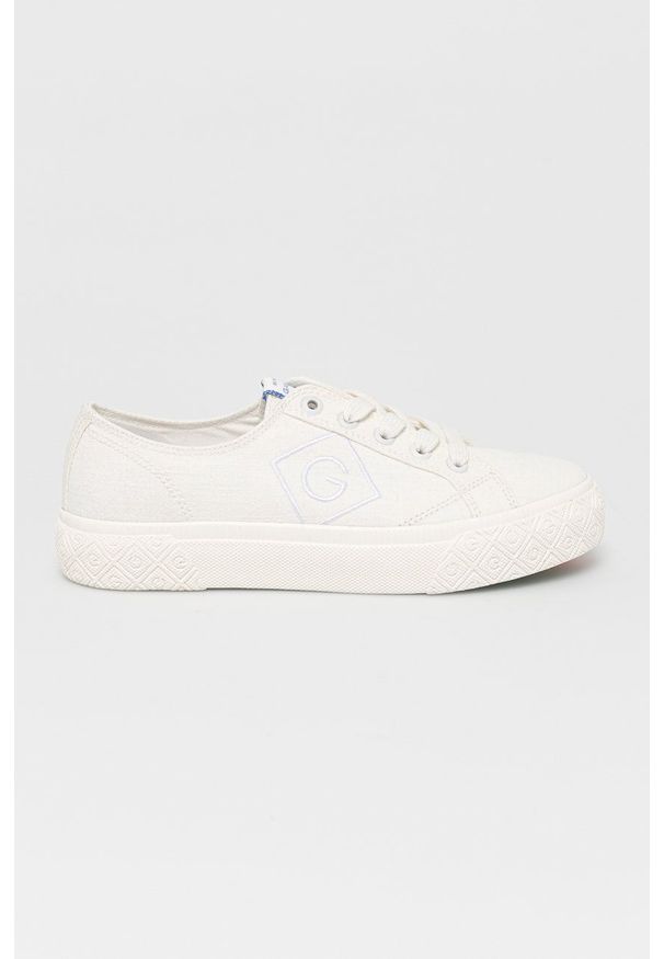 GANT - Gant Tenisówki damskie kolor biały. Nosek buta: okrągły. Zapięcie: sznurówki. Kolor: biały
