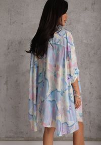 Renee - Niebieska Nietoperzowa Koszula z Bawełną o Fasonie Oversize Celista. Okazja: na co dzień. Kolor: niebieski. Materiał: bawełna. Styl: casual, elegancki #4