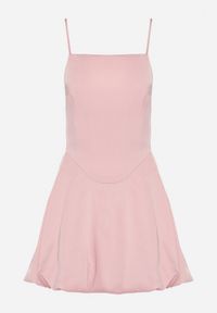 Born2be - Różowa Sukienka Vices na Ramiączkach o Fasonie Bombki Folonna. Okazja: na co dzień. Typ kołnierza: dekolt kwadratowy. Kolor: różowy. Długość rękawa: na ramiączkach. Typ sukienki: bombki. Styl: casual, elegancki #7