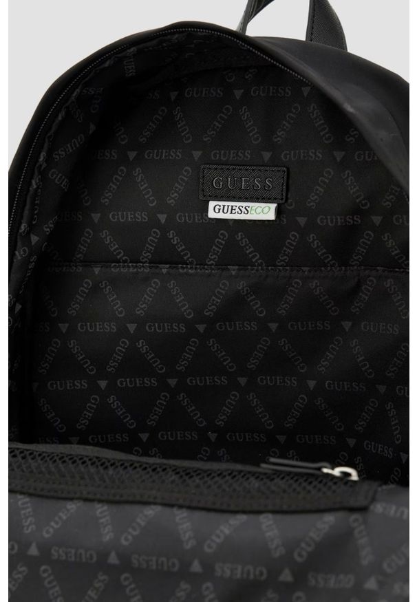 Guess - GUESS Czarny plecak męski Milano. Kolor: czarny. Materiał: poliester. Styl: casual, elegancki