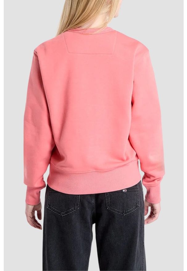 Guess - GUESS Różowa bluza damska Original Fleece, Rozmiar L. Kolor: różowy