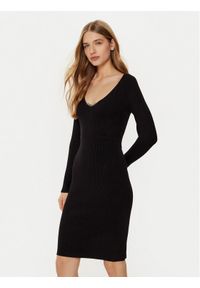 Guess Sukienka dzianinowa W5RK07 Z2YJ2 Czarny Regular Fit. Kolor: czarny. Materiał: wiskoza