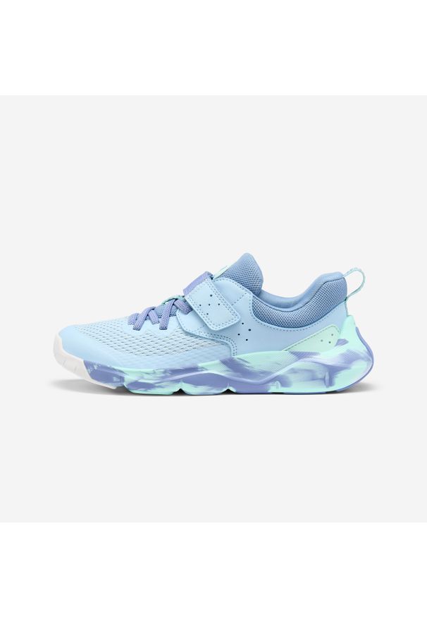 Buty dla dzieci Decathlon Playful Fast Scratch. Kolor: zielony, niebieski, wielokolorowy. Materiał: tkanina. Szerokość cholewki: normalna. Sport: turystyka piesza