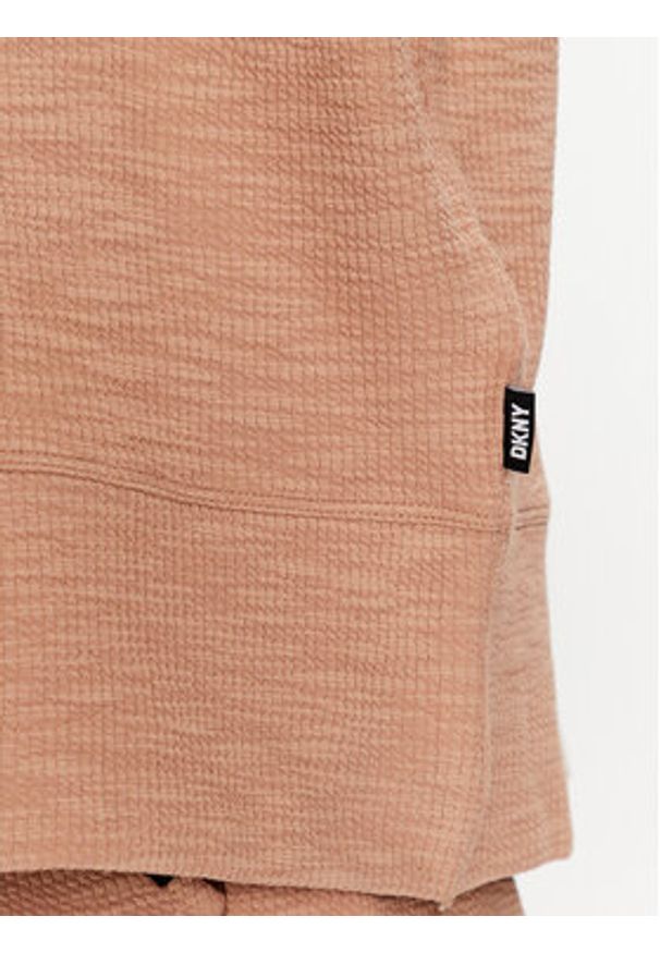 DKNY Sport Bluza DP3T9441 Brązowy Regular Fit. Kolor: brązowy. Materiał: bawełna, syntetyk. Styl: sportowy
