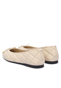 TOMMY HILFIGER - Tommy Hilfiger Baleriny Charm Quilted Ballerina FW0FW09503 Beżowy jasny. Kolor: beżowy. Materiał: skóra #4