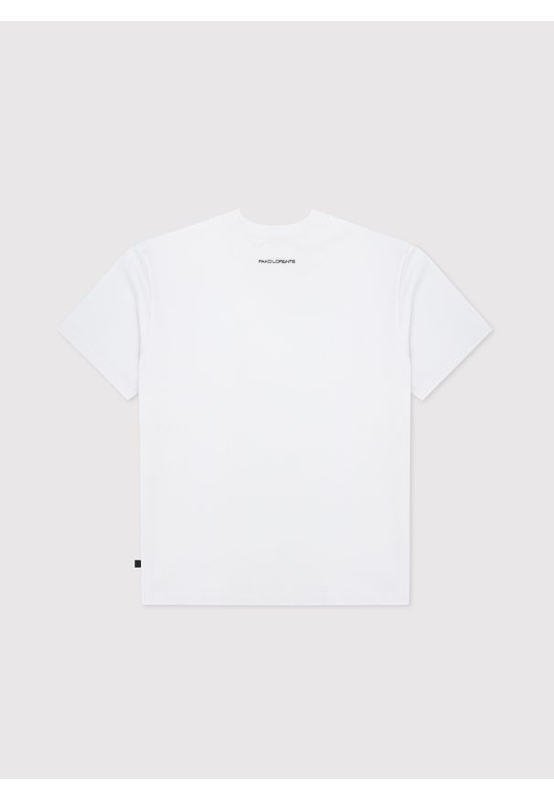 Pako Lorente - PAKO LORENTE – Biały męski t-shirt basic. Okazja: na co dzień. Kolor: czarny, biały. Materiał: bawełna. Styl: casual