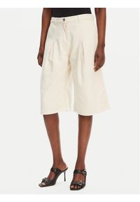 Pinko - PINKO Bermudy Pascal 105245 A2M8 Beżowy Relaxed Fit. Kolor: beżowy. Materiał: bawełna #1