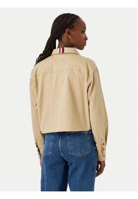 Tommy Jeans Koszula DW0DW22942 Beżowy Cropped Fit. Kolor: beżowy. Materiał: bawełna #5