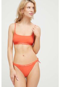 TOMMY HILFIGER - Tommy Hilfiger biustonosz kąpielowy kolor pomarańczowy. Kolor: pomarańczowy. Materiał: poliester #4