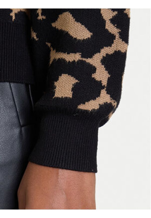 Vero Moda Sweter Siljeanimal 10330808 Brązowy Regular Fit. Kolor: brązowy. Materiał: wiskoza