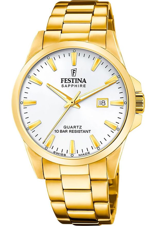 Zegarek Festina Zegarek męski Festina F20044-2 złoty. Kolor: złoty