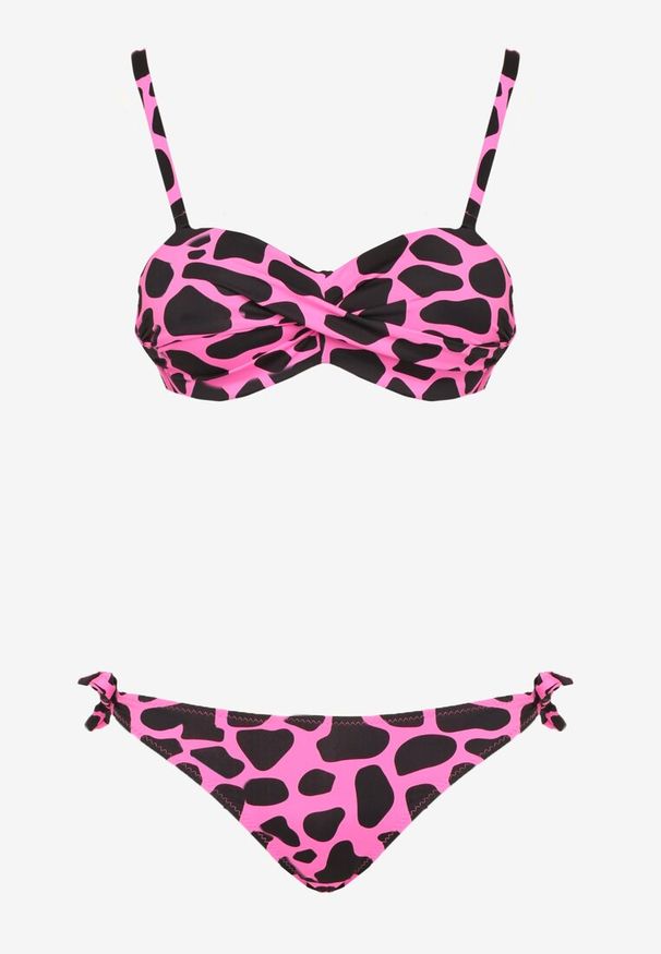 Renee - Fuksjowe Bikini 3-częściowe Biustonosz i Majtki Figi w Dwóch Wariantach Milanisse. Kolor: różowy. Wzór: gładki