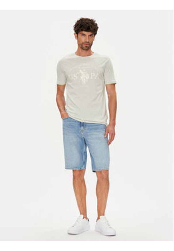 U.S. Polo Assn. T-Shirt MUP4203 Beżowy Regular Fit. Typ kołnierza: polo. Kolor: beżowy. Materiał: bawełna