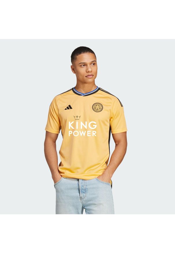 Adidas - Koszulka Leicester City FC 23/24 Third. Kolor: wielokolorowy, pomarańczowy, żółty. Materiał: materiał
