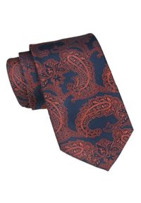 Krawat Męski - Alties - Miedziany Motyw Orientalny. Kolor: brązowy. Materiał: tkanina. Styl: elegancki, wizytowy