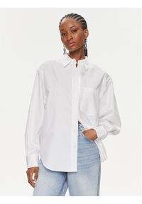 Calvin Klein Koszula Relaxed Cotton Shirt K20K206749 Biały Regular Fit. Kolor: biały. Materiał: bawełna