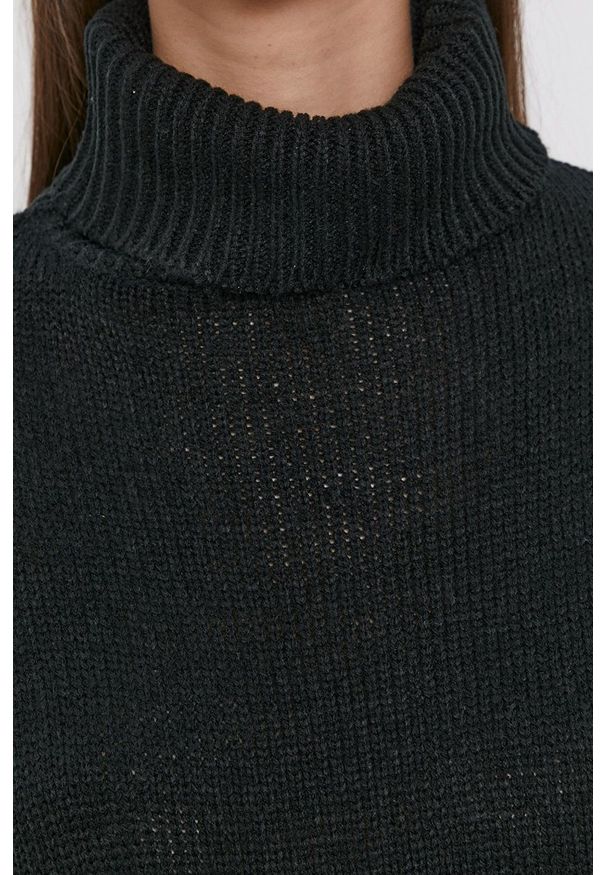 Brave Soul - Sweter. Typ kołnierza: golf. Kolor: czarny. Materiał: dzianina. Długość rękawa: długi rękaw. Długość: długie