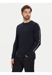 TOMMY HILFIGER - Tommy Hilfiger Longsleeve Logo MW0MW09096 Granatowy Regular Fit. Kolor: niebieski. Materiał: bawełna. Długość rękawa: długi rękaw