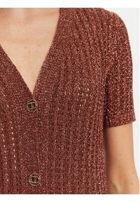 TwinSet - TWINSET Sukienka dzianinowa 251TT3190 Brązowy Slim Fit. Kolor: brązowy. Materiał: wiskoza #5
