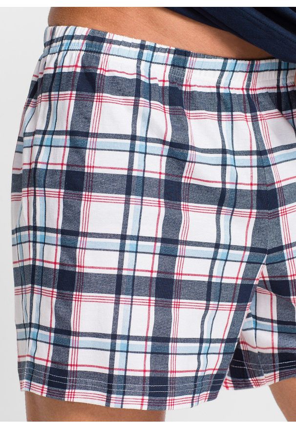 bonprix - Piżama z krótkimi spodniami. Kolor: niebieski. Długość: krótkie. Wzór: gładki