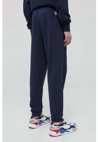 Champion spodnie 217404 kolor granatowy z aplikacją. Kolor: niebieski. Materiał: włókno, dzianina, materiał. Wzór: aplikacja #6