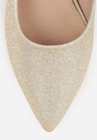 Renee - Złote Eleganckie Czółenka Vices na Szpilce z Brokatem i Wkładką ze Skóry Naturalnej Sarinna. Okazja: na spotkanie biznesowe. Kolor: złoty. Materiał: skóra. Obcas: na szpilce. Styl: elegancki #6