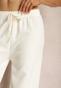 Renee - Jasnobeżowe Spodnie z Szerokimi Nogawkami i Gumką w Talii Uxelia. Kolor: beżowy. Styl: klasyczny, elegancki #5