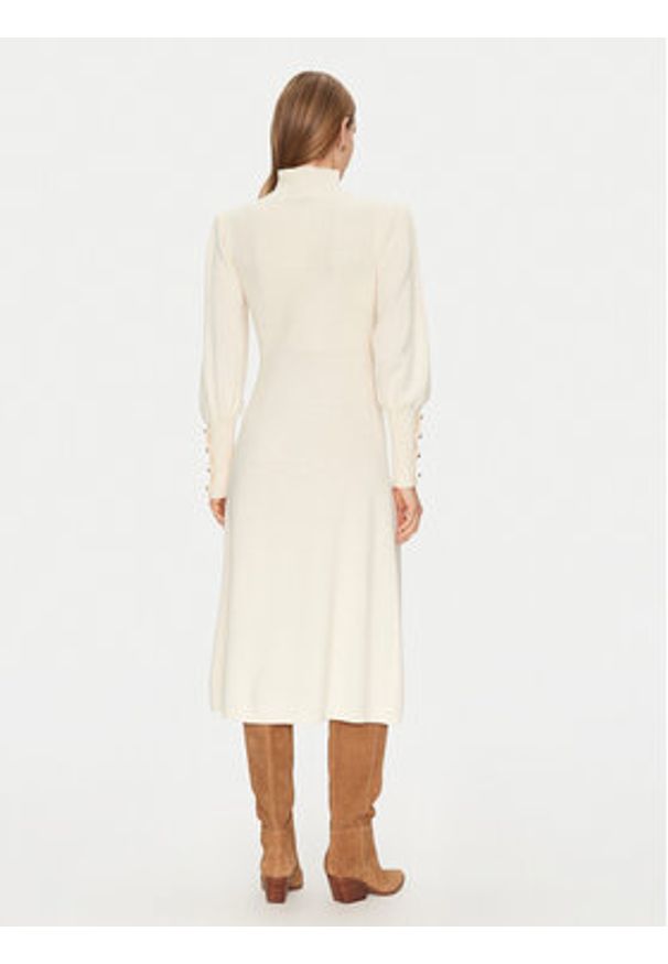 Luisa Spagnoli Sukienka dzianinowa Magalin 58414 Écru Regular Fit. Materiał: wełna