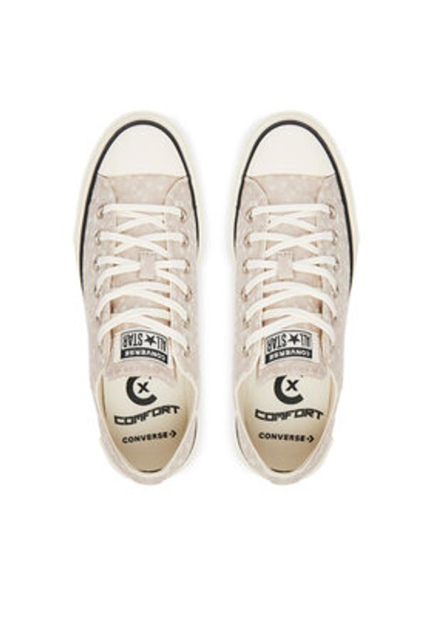 Converse Trampki Chuck Taylor All Star Lift Double Stack Platform Deer A17884C Beżowy. Kolor: beżowy. Materiał: materiał. Obcas: na platformie