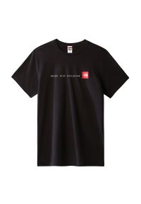 Koszulka The North Face NSE 0A7X1MJK31 - czarna. Kolor: czarny. Materiał: bawełna. Długość rękawa: krótki rękaw. Długość: krótkie. Wzór: aplikacja #1