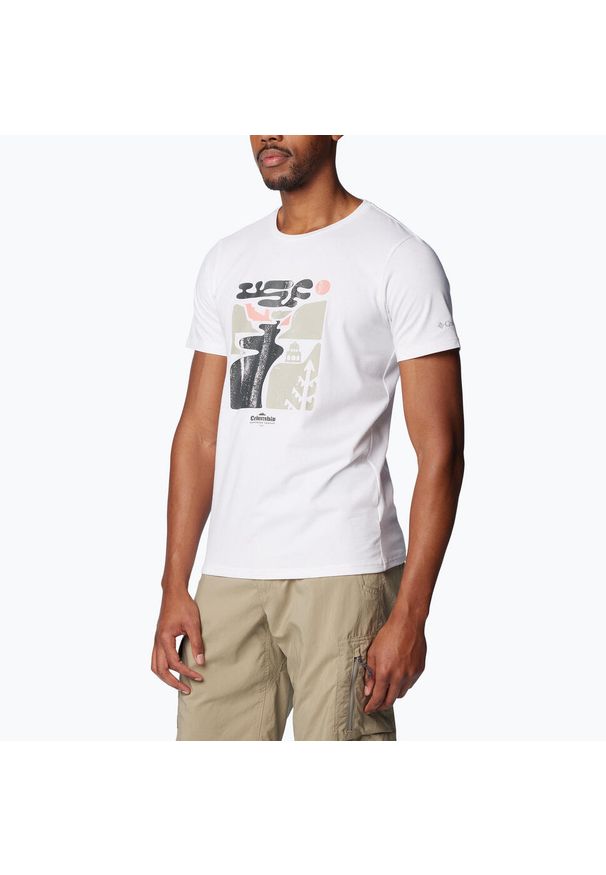 columbia - Koszulka trekkingowa męska Columbia Sun Trek Short. Kolor: biały. Sport: turystyka piesza