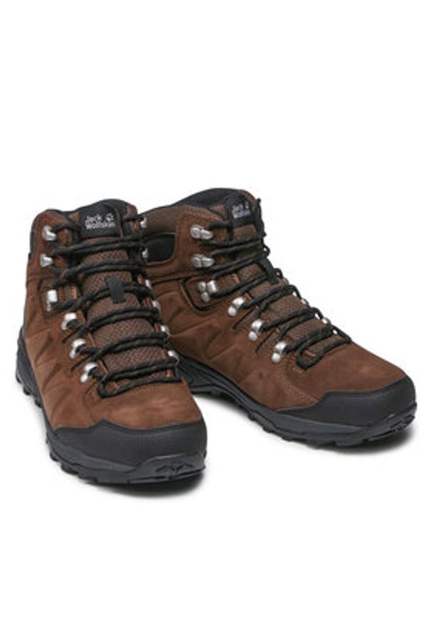 Jack Wolfskin Trekkingi Refugio Texapore Mid M 4049841 Brązowy. Kolor: brązowy. Materiał: skóra, zamsz. Sport: turystyka piesza